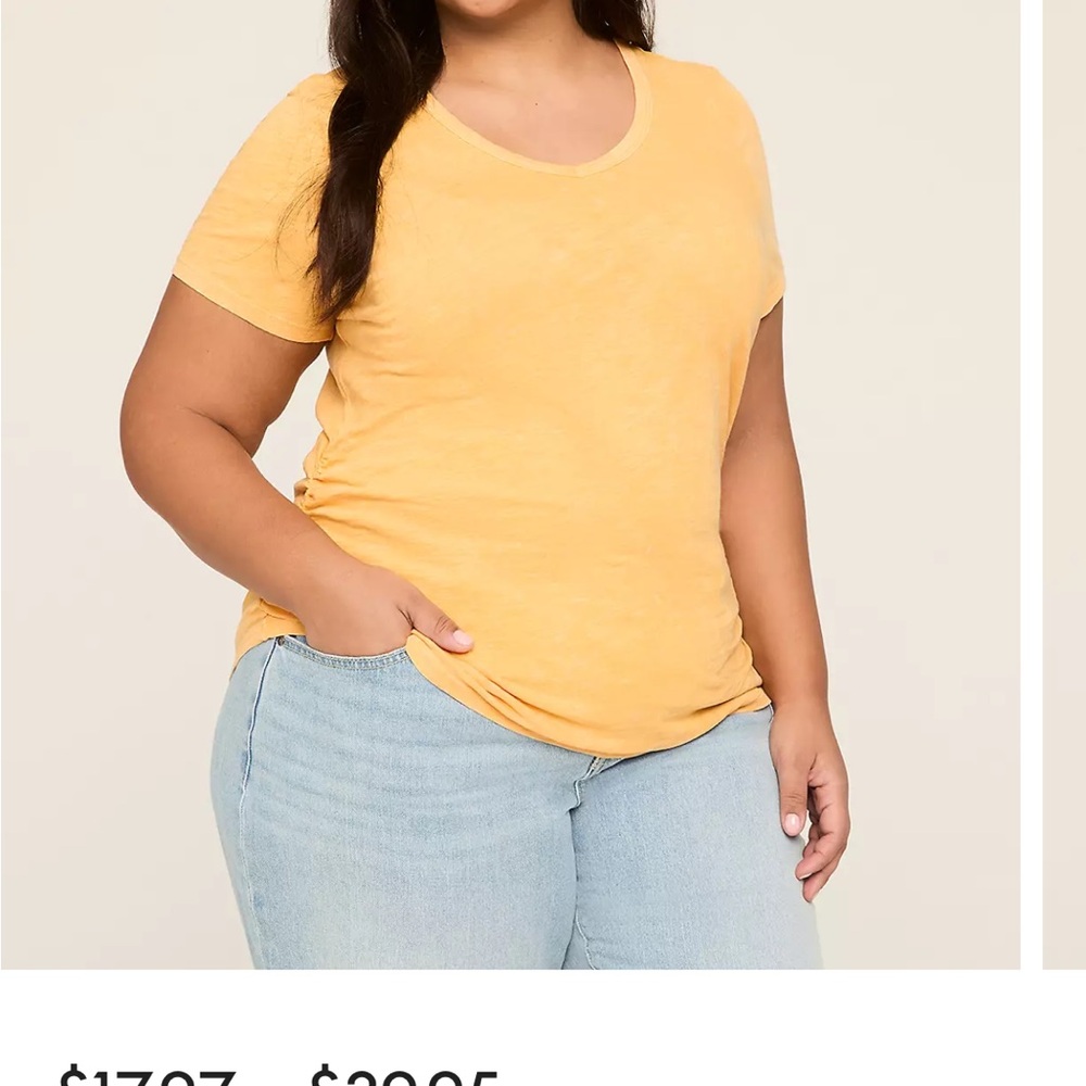 Lane Bryant Yellow Short Sleeve Tee